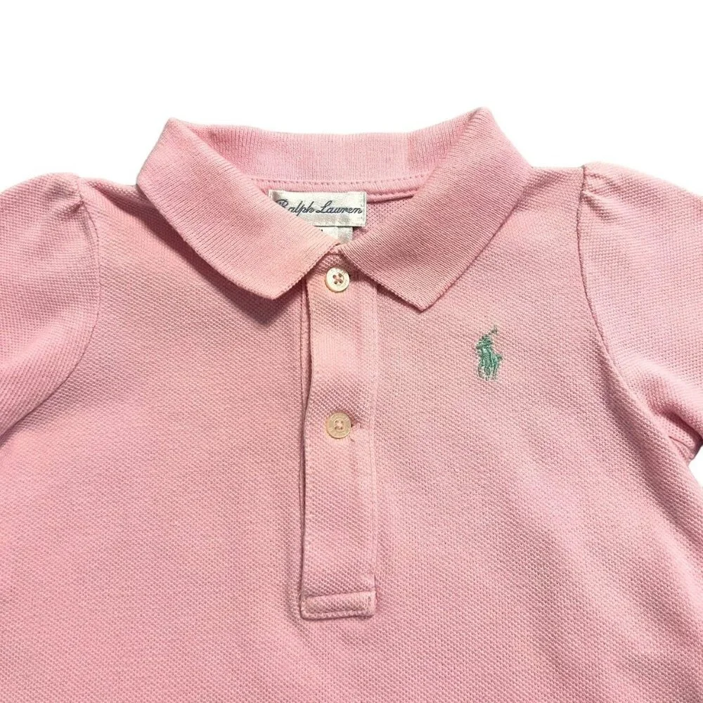 Ralph Lauren 9m Pink Pleated Hem Polo Dress